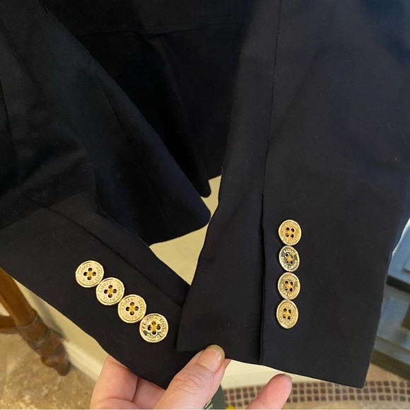 NWT~LAUREN RALPH LAUREN Women Black Crest Gold Button Blazer Jacket Size 16 - Picture 6 of 10